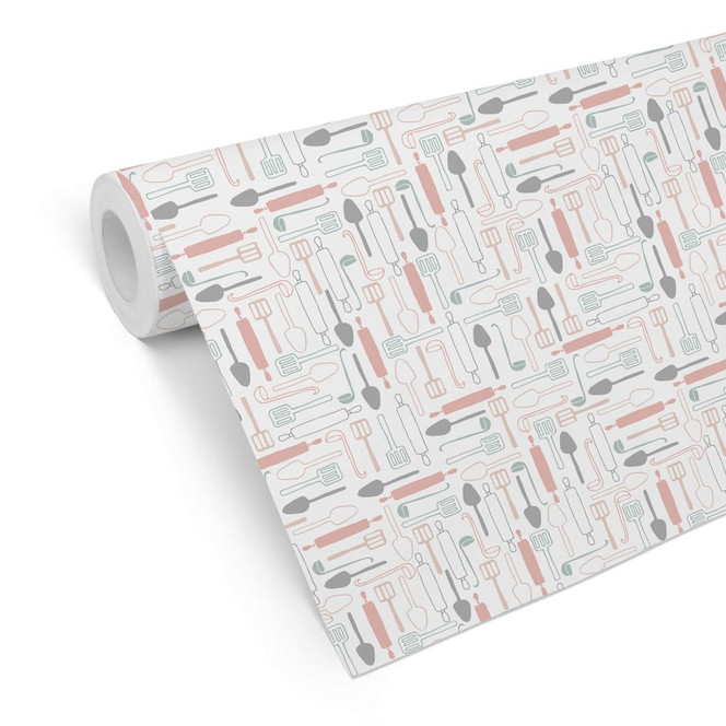 Mustertapete - Cooking Time - rot