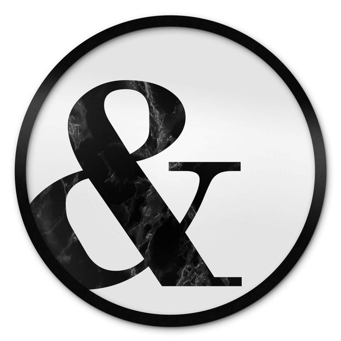 Poster Black Marble Ampersand - Rund
