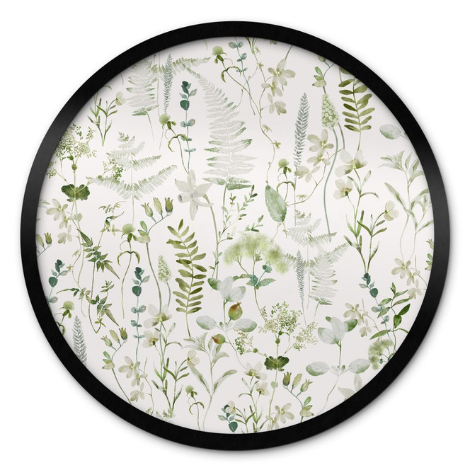 Poster Kräuter und Wildblumen - UN Designs - Rund