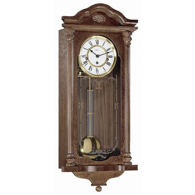 Regulateur Fulham "HERMLE" Nussbaum mit Dekorglas