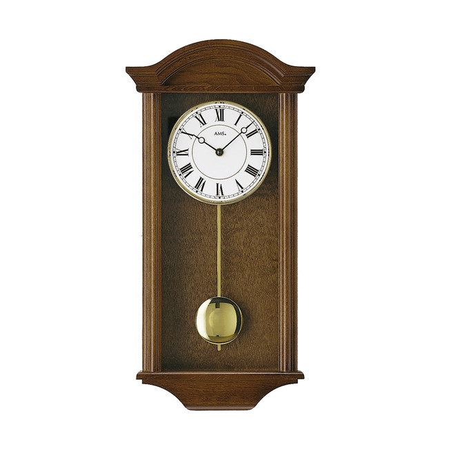 Wanduhr Massivholz Nussbaum lackiert