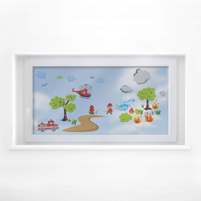 Fensterbild Feuerwehr Set