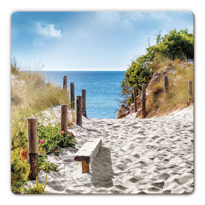 Glasbild Küstenblick - quadratisch