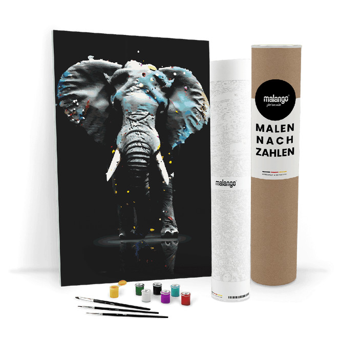 Malen nach Zahlen Leinwandbild - Elefant Enrico