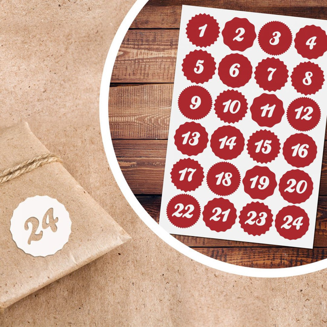 Sticker Adventskalender Zahlen 02 - Bild 1