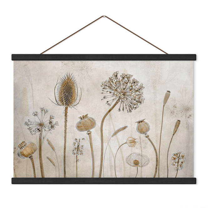 Stoffbild Trockenblumen - Disher