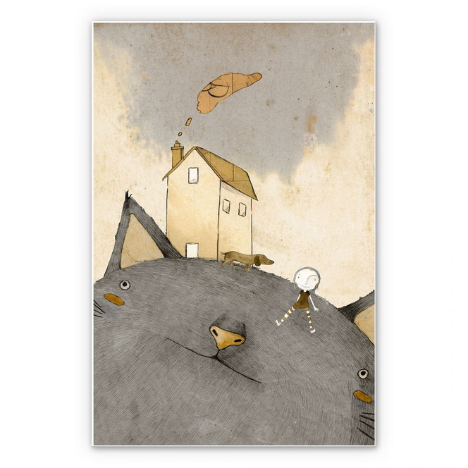 Wandbild Loske - Katzenhaus
