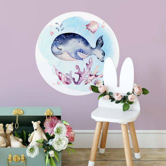 Wandtattoo Kvilis - Junger Walfisch - Rund