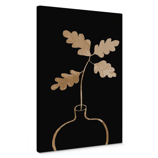 Leinwandbild 1X Studio - Goldene Eichenblätter in einer Vase