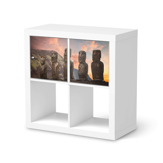 Möbel Klebefolie IKEA Expedit Regal 2 Türen (quer) - Easter Island- Bild 1