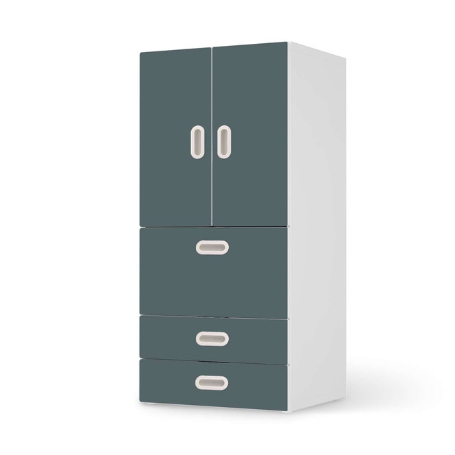 Möbelfolie IKEA Stuva / Fritids - 3 Schubladen und 2 kleinen Türen - Blaugrau Light- Bild 1