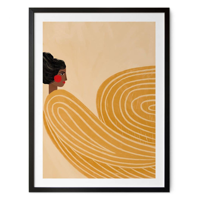 Poster Frau mit gelbem Wirbel - Müller