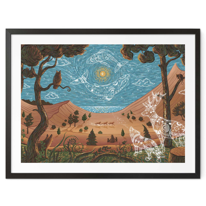 Poster Spirituelles Tierreich in der Nacht - Oliver Robins