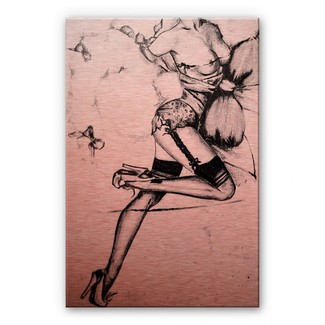 Alu-Dibond-Kupfereffekt - Verführerisches Pin-up