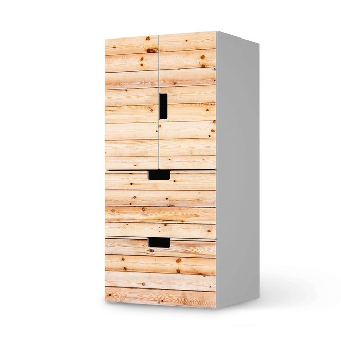 Möbelfolie IKEA Stuva / Malad - 2 Schubladen und 2 kleine Türen - Bright Planks- Bild 1