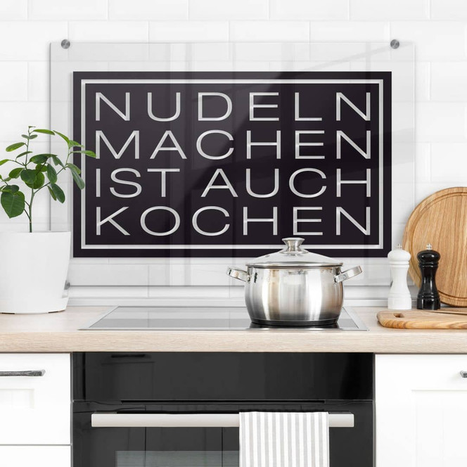 Spritzschutz Nudeln machen ist auch kochen