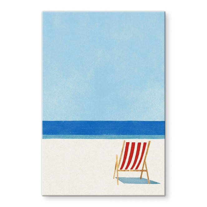 Acrylglasbild Liegestuhl mit Blick aufs Meer - Rivers