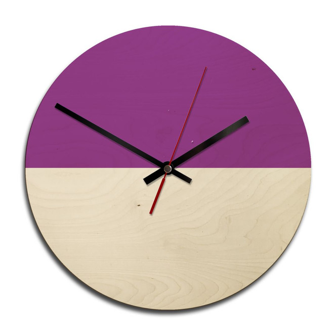 Holz-Wanduhr - Hedda Violett