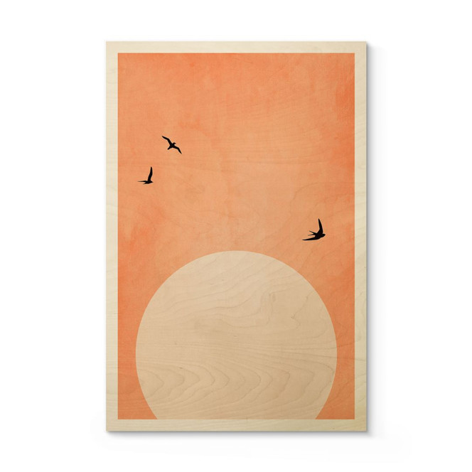 Holzbild Apricot Sonnenuntergang - Kubistika
