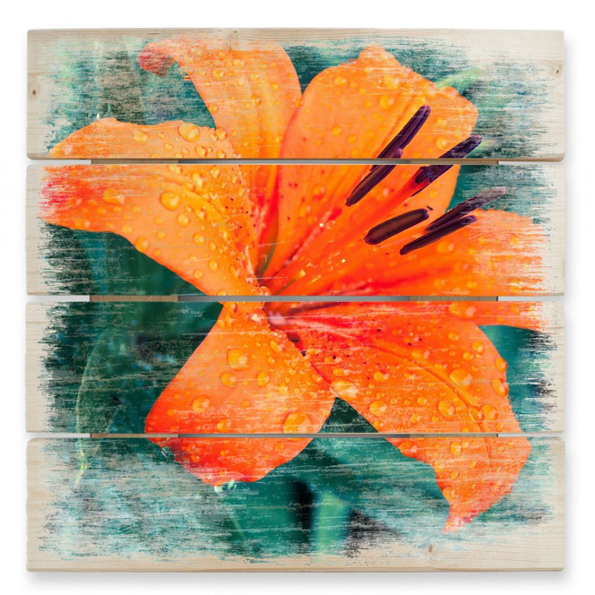 Holzbild Tropical Lily - 40 x 41.5 cm