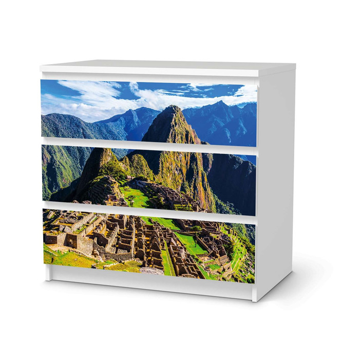 Klebefolie IKEA Malm Kommode 3 Schubladen - Machu Picchu- Bild 1