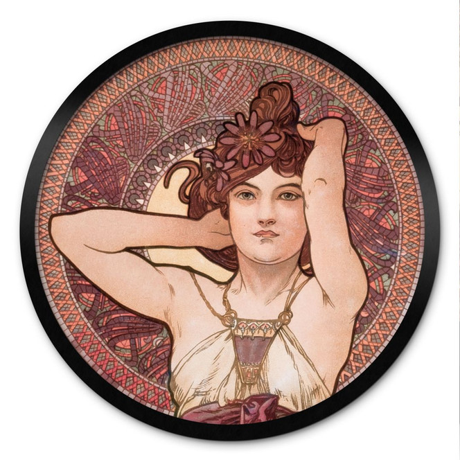 Poster Mucha - Edelsteine: Amethyst - Rund