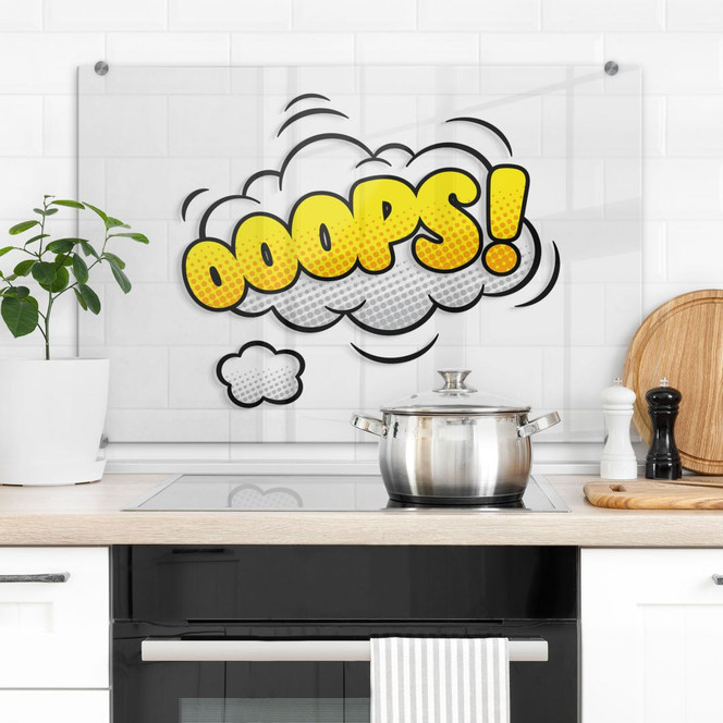 Spritzschutz Oops! - Comic