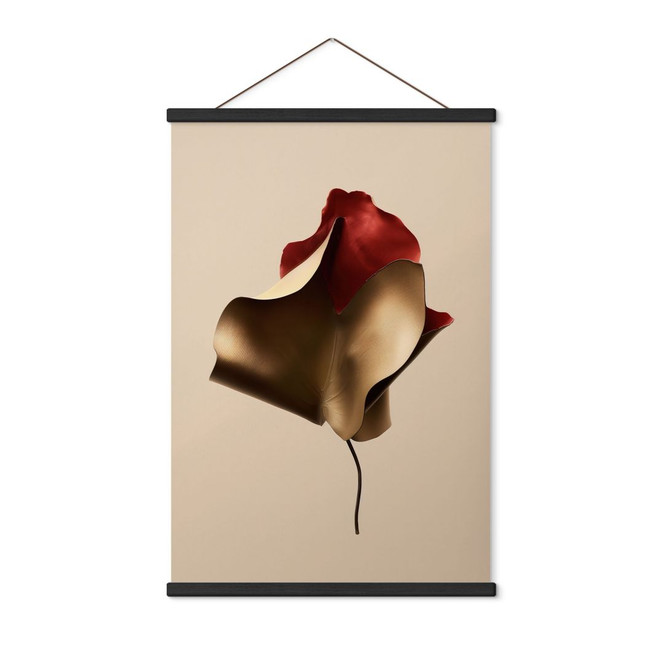 Stoffbild Elegantes Blatt in Gold und Rot - Alma