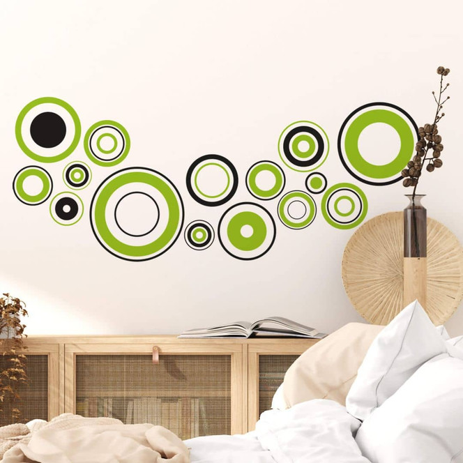 Wandsticker Retro Discs grün