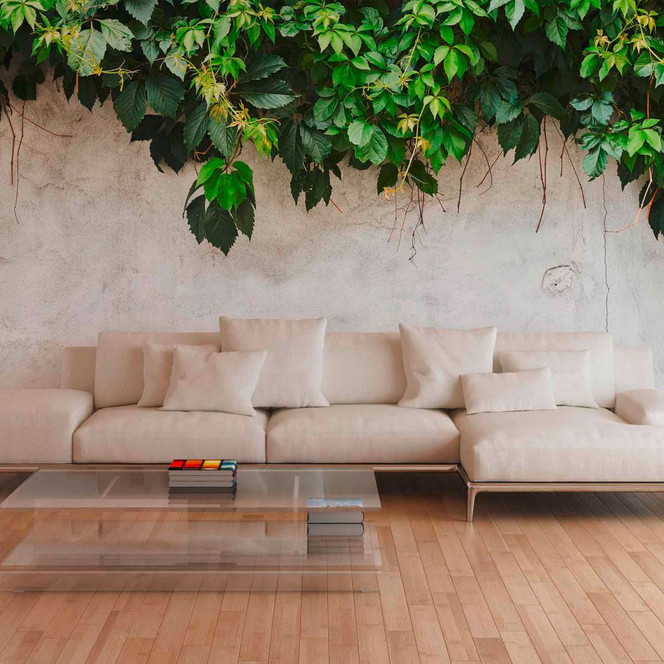 Fototapete Blumen PlantOnWall in grau creme - Vliestapete Designwalls 2 - 2.55x3.5 m