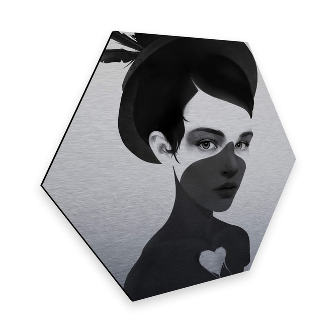 Hexagon - Alu-Dibond-Silbereffekt - Ireland - Fool