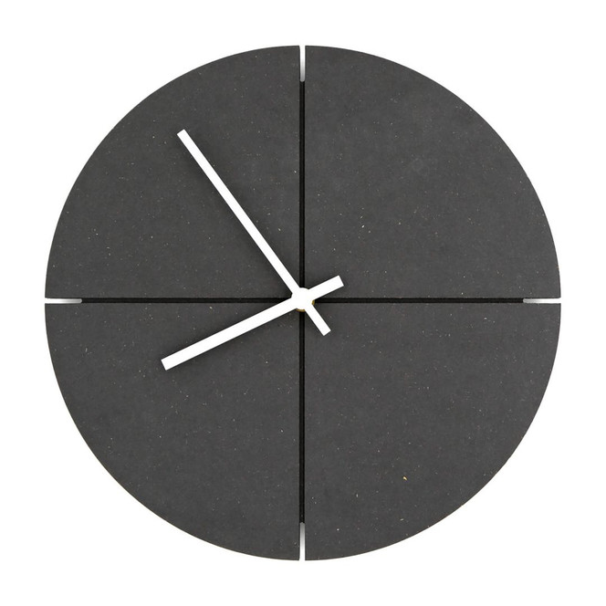 MDF Wanduhr schwarz lautlos - Rund Ø30cm - Bild 1
