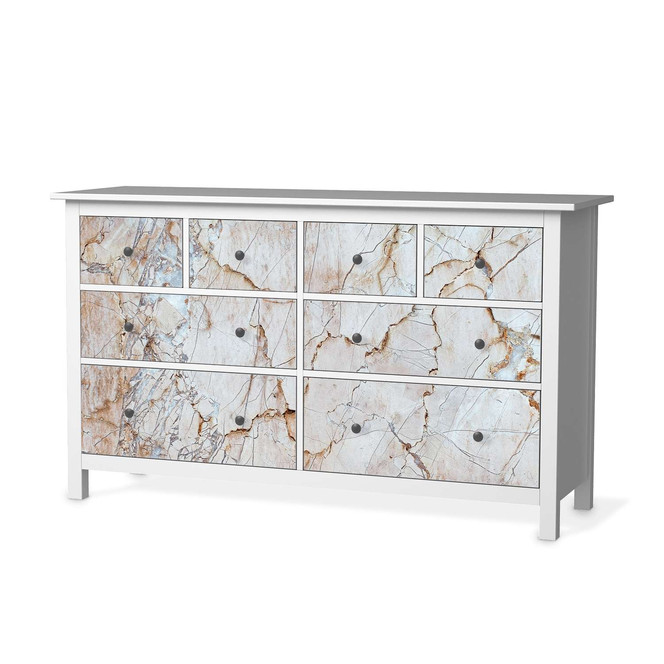 Möbelfolie IKEA Hemnes Kommode 8 Schubladen - Marmor rosa- Bild 1