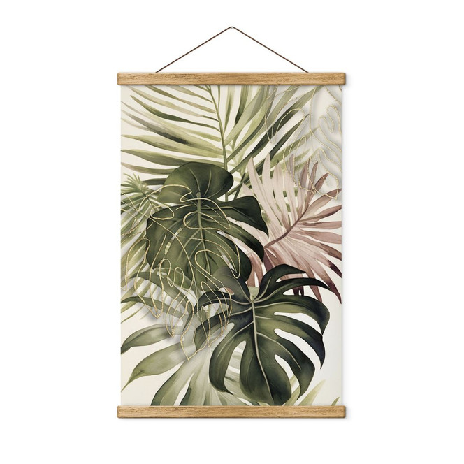 Stoffbild Tropische Blätter Boho - Haase