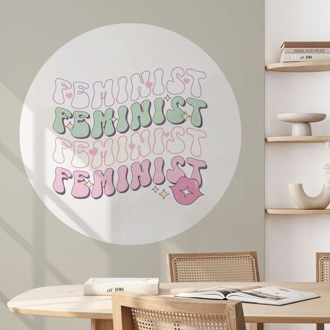 Wandtattoo Feminist Kussmund Pop Art - Rund