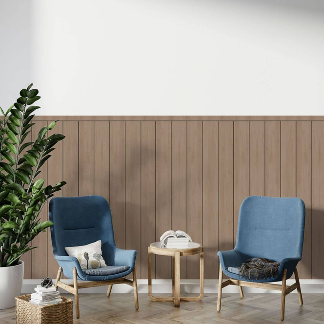 Wandpaneele Wandverkleidung selbstklebend taupe mit Maserung