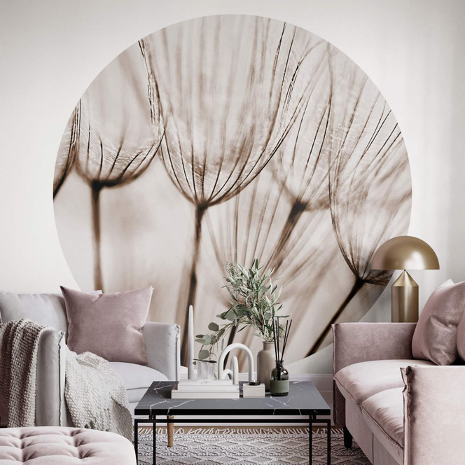 Fototapete Fliegerschirmchen - Rund - Selbstklebend/Vlies