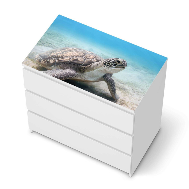 Möbelfolie IKEA Malm Kommode 3 Schubladen oben - Green Sea Turtle- Bild 1