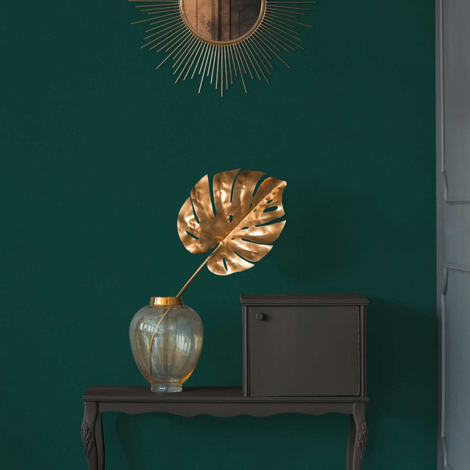 Unitapete in Tiefgrün mit leichter Struktur - Vliestapete für Wohn- und Schlafbereich