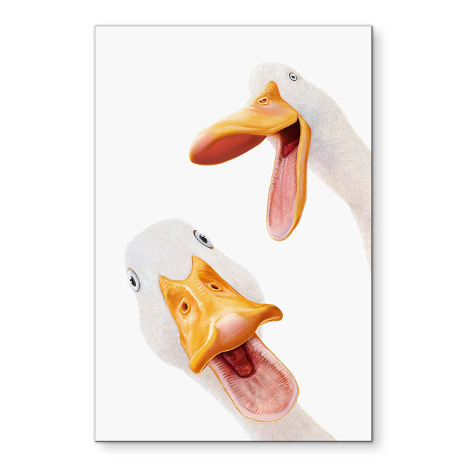 Wandbild Schnatternde Gänse - Korenkova - Alu-Dibond