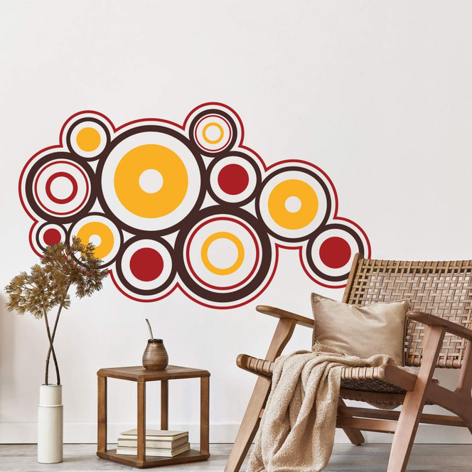 Wandsticker Retro Kästen orange