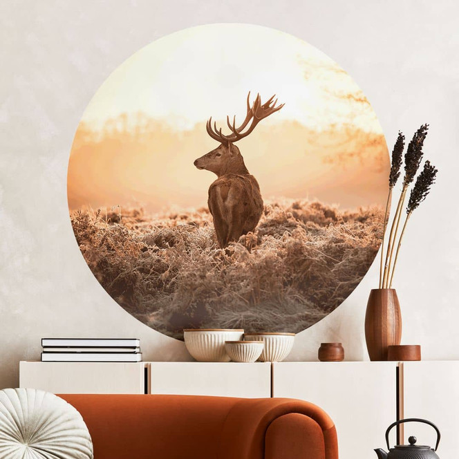 Wandtattoo Majestätischer Hirsch - Rund