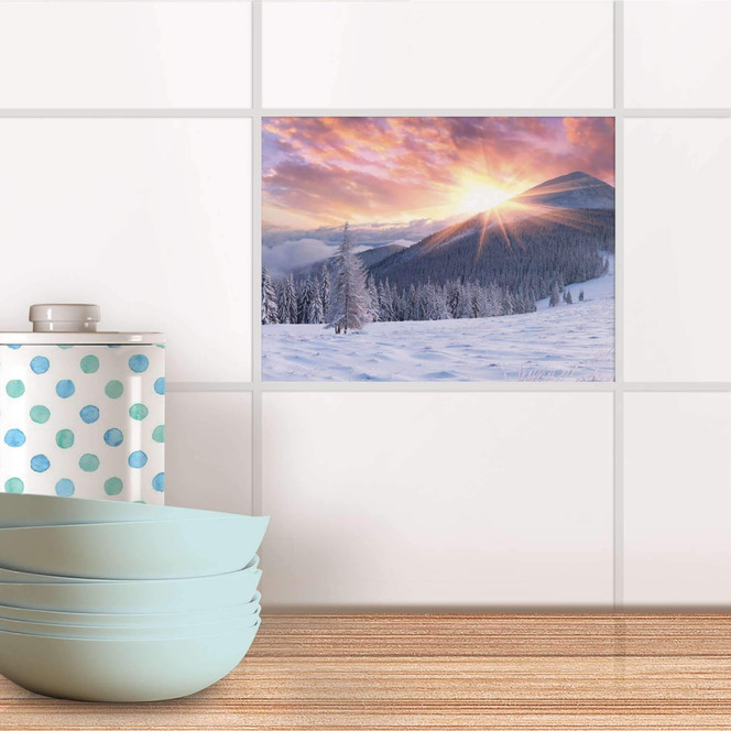 Fliesenfolie - Zauberhafte Winterlandschaft