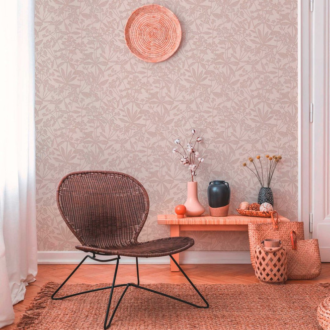 Landhaus-Tapete Creme Beige - Vliestapete Wohnzimmer - Florale Tapete Schlafzimmer Küche