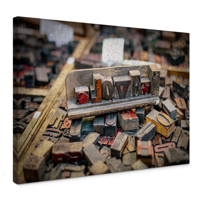 Leinwandbild Letternliebe