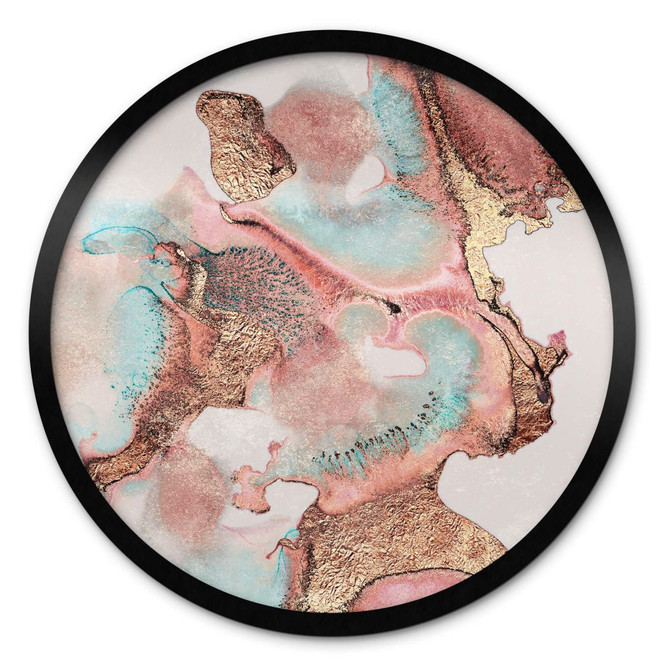 Poster Fredriksson - Goldene Tinte mit Nuancen in Rosé - Rund