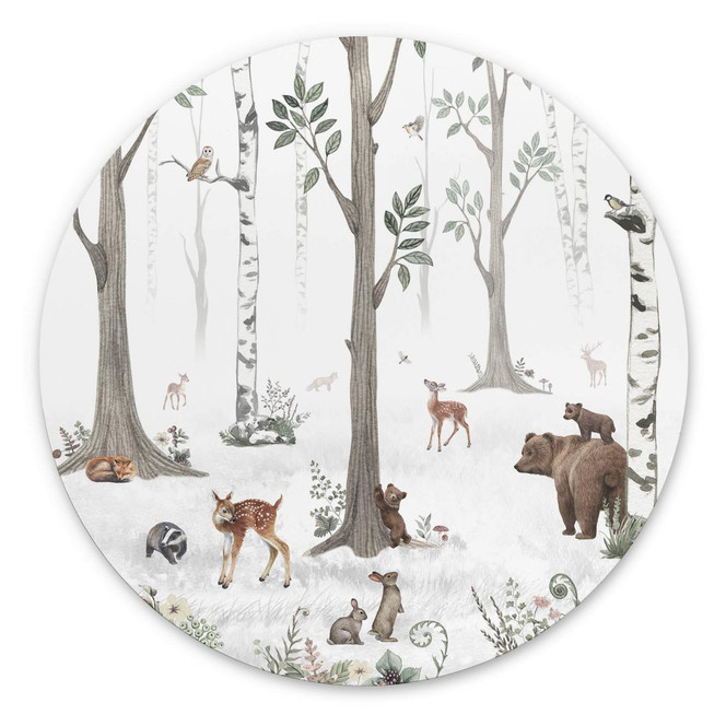 Wandbild Kikki Belle - Schönheit des Waldes - Alu-Dibond Rund