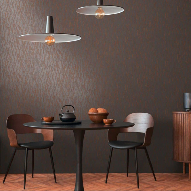 Abstrakte Strukturtapete Braun-Grau - Modernes Vlies-Design