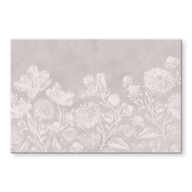 Acrylglasbild Wildblumen in Kreide-Optik Beige - Bloomery Decor
