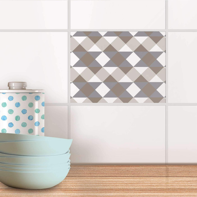 Fliesenfolie - Triangle Pattern - Grau